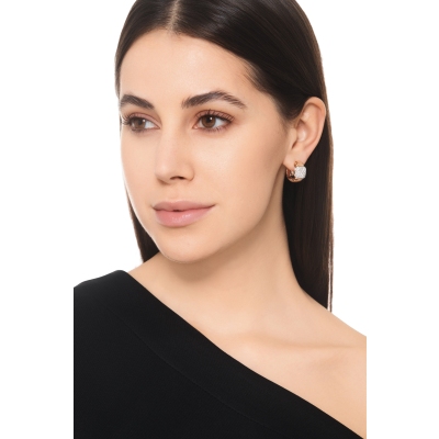 Creolen Roségold 750 mit Diamanten Pavé