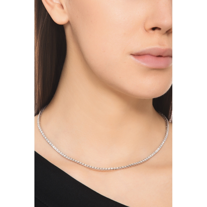 Tennis Diamant Kette Weissgold 18K