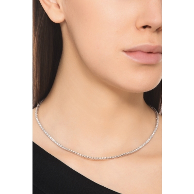 Tennis Diamant Kette Weissgold 18K