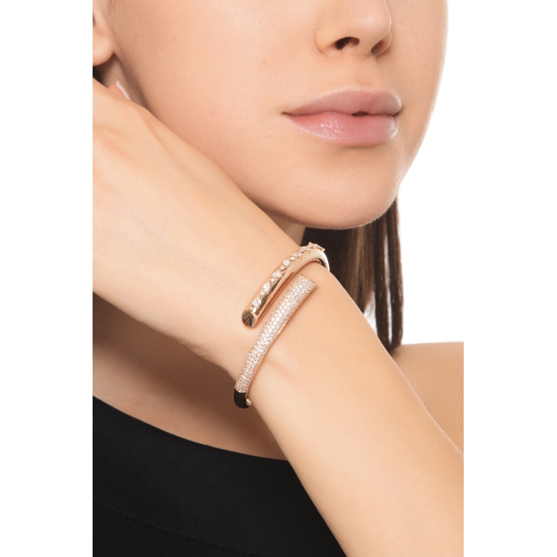 Roségold 750 Toi et moi Armband mit Diamanten
