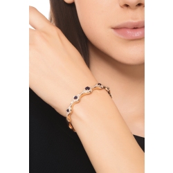 Armreif Roségold 18K mit Saphir blau und Diamanten 2