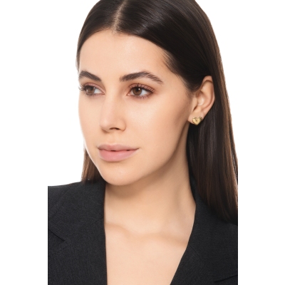 Gerillte Herz-Ohrringe aus 18 Karat Gelbgold