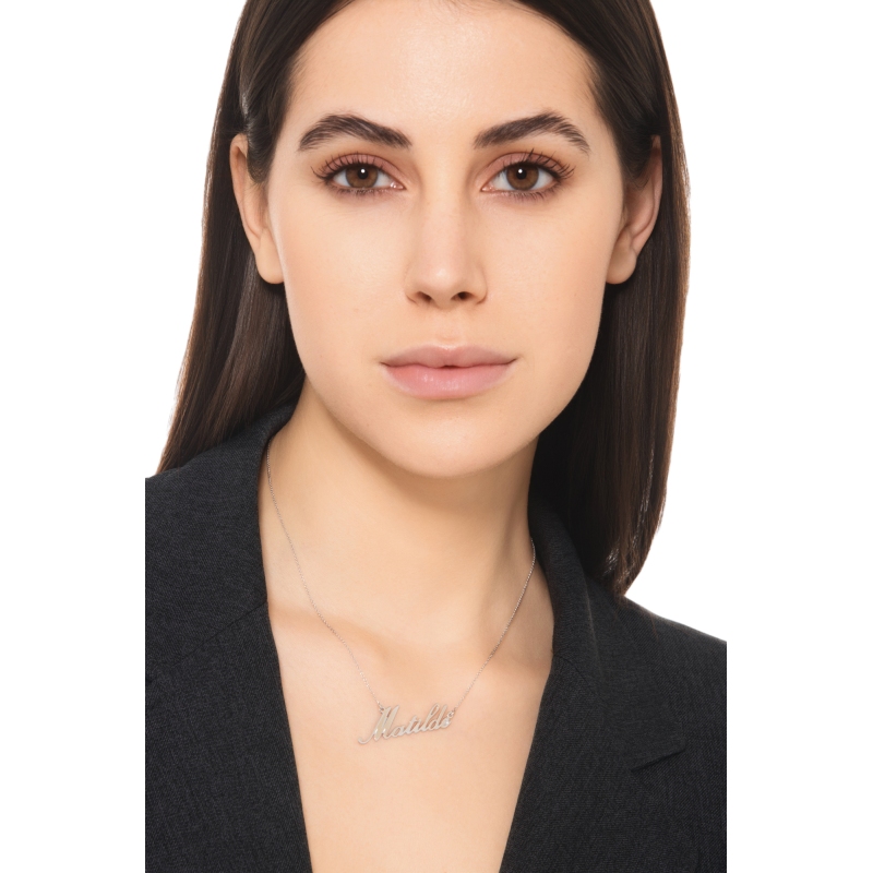 Personalisierbare Namenskette Weißgold 7 bis 10 Buchstaben