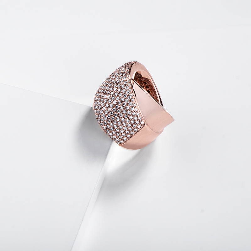 Bandring Roségold 750 mit Diamanten