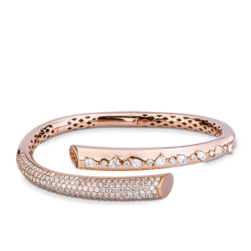 Roségold 750 Toi et moi Armband mit Diamanten