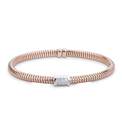 Modernes Armband Roségold 18K mit Diamanten Pavé