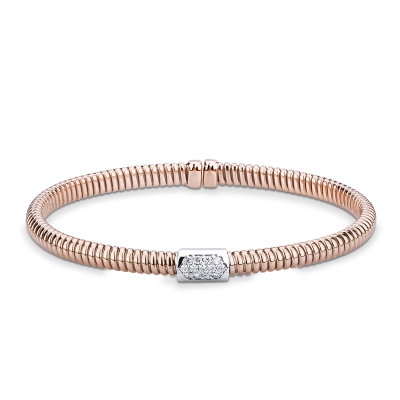 Modernes Armband Roségold 18K mit Diamanten Pavé