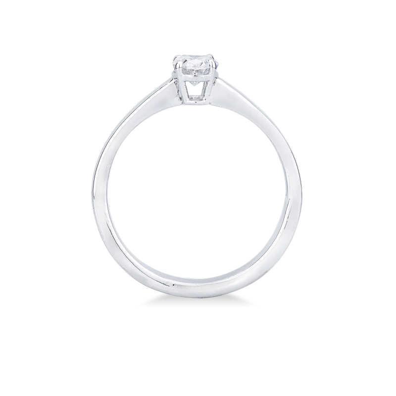 Antragsring mit Diamant Ovalschliff 0.50 Kt GIA aus 18K Weißgold