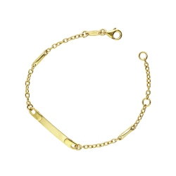750er Gelbgold Armband Kinder gravierbar 