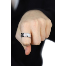 Herren Bandring mit Diamanten Pavé Weissgold 2