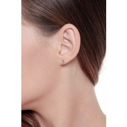 Weißgold 18K einzelner Ohrstecker mit Brillant  2