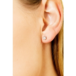 Einzelner Ohrstecker Weißgold 750 Diamant 0,15 kt  2