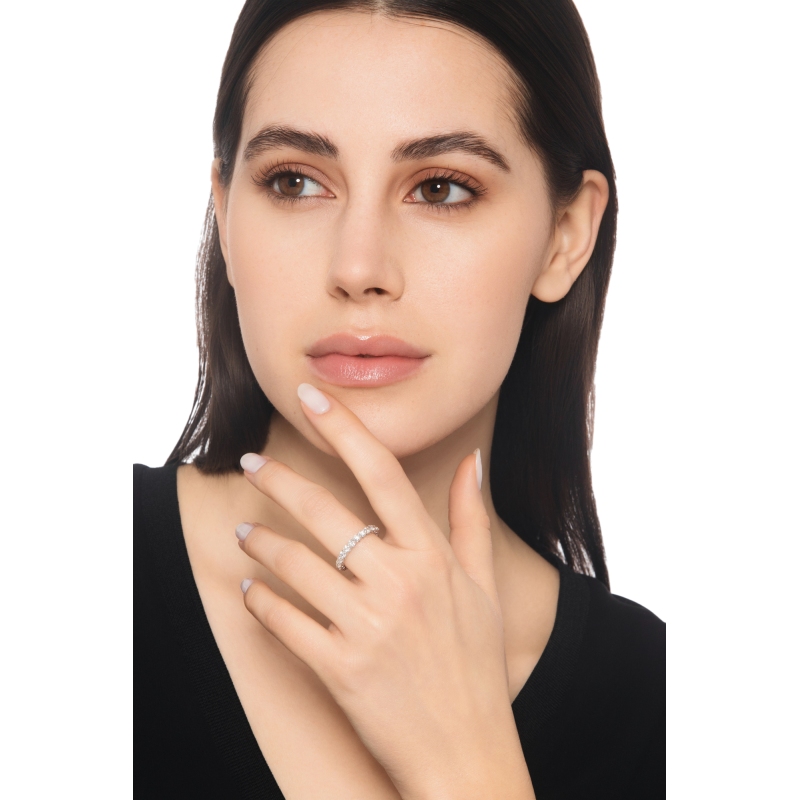 Diamant Memoire Ring Weißgold 18K