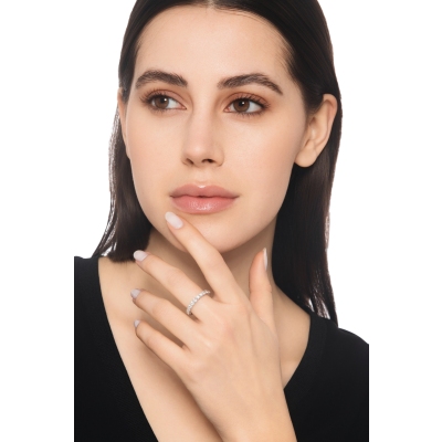 Diamant Memoire Ring Weißgold 18K