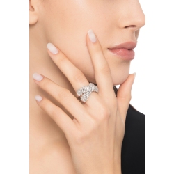 Cross-Over-Ring Weissgold mit Diamanten 2