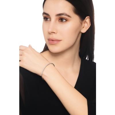 Weissgold halbstarres Armreif 18 Karat mit Diamanten