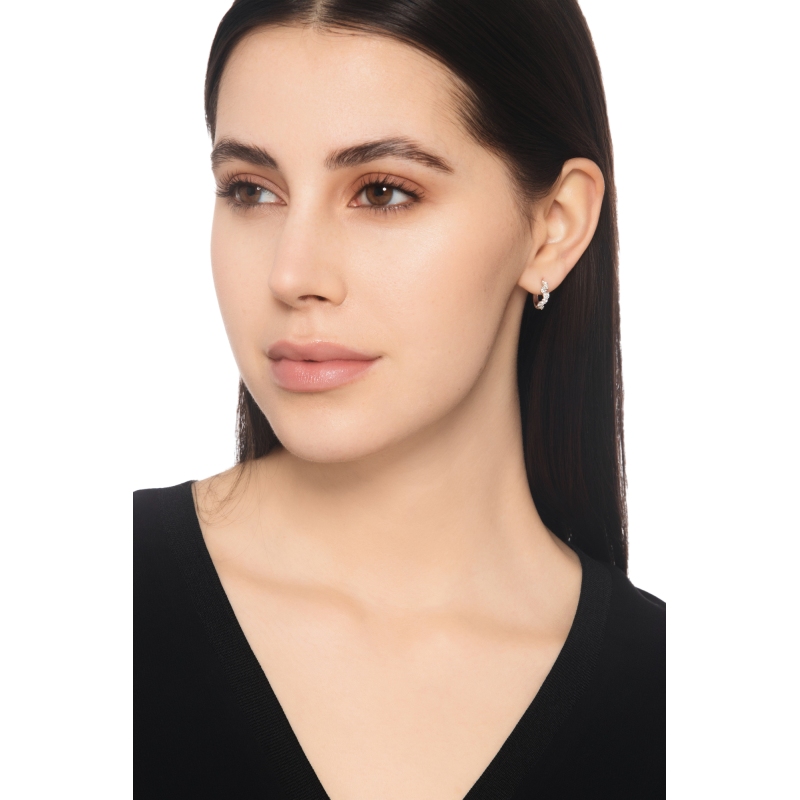 Kleine Diamant Creolen Weissgold