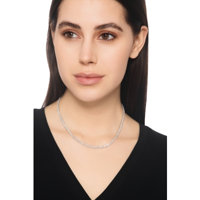 Halskette Tennis Diamanten Weissgold 750