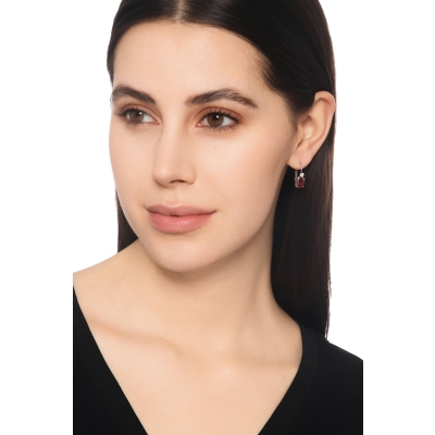 Weißgold Rubin Ohrringe mit Diamanten