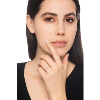 Diamantring Solitär Ring 18 Karat Weißgold 