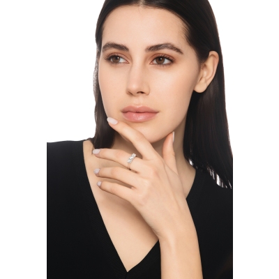 Weißgold 750 Verlobungsring Trilogy Diamanten