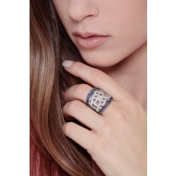 Saphir Damenring Diamant Weißgold 750 2