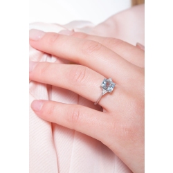 Aquamarin Ring mit Diamanten Weißgold 2