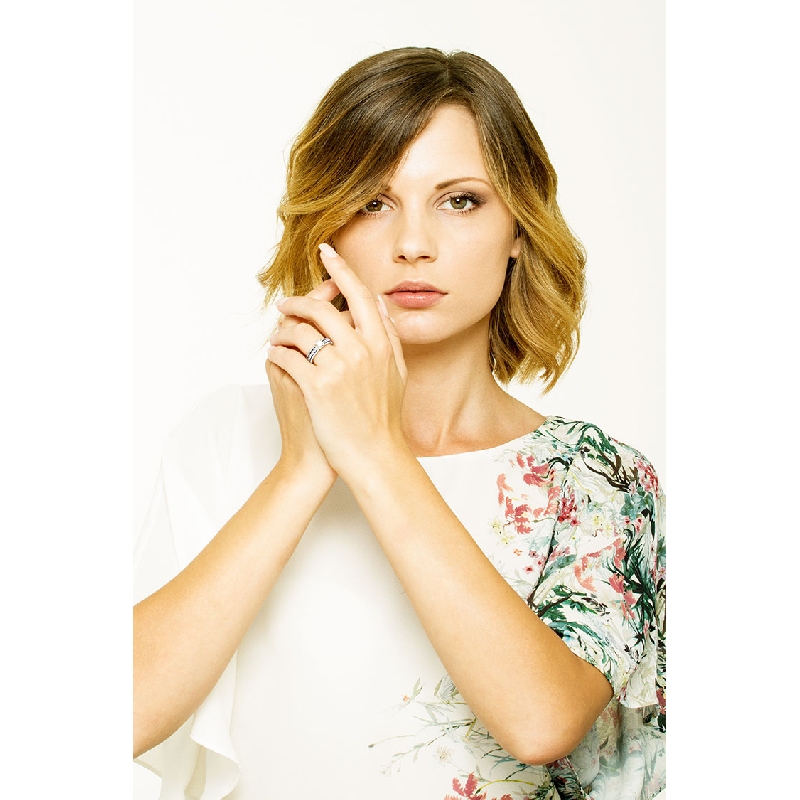 Saphir Diamant Weißgold Damenring