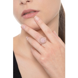 Pavé Ring aus Roségold mit rosa Saphiren 2