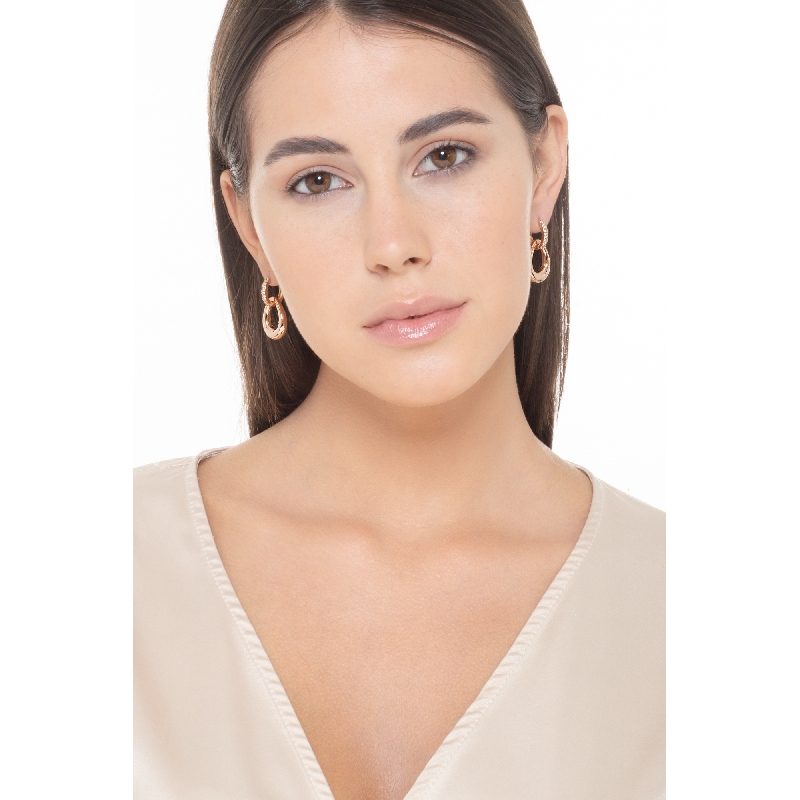 Ohrhänger aus Roségold 18k mit Diamanten 