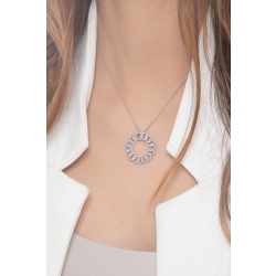 Diamant Kreis Anhänger aus Weißgold 18k 2