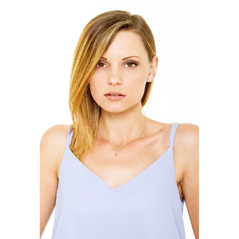 Peridot Kette Weißgold mit Diamanten 