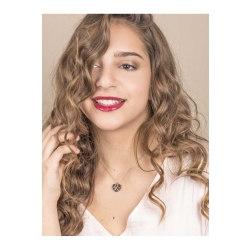 Weißgold Kette mit schwarzen und weißen Diamantenanhänger  2