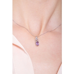 Amethyst Kette Damen Weißgold 750  2