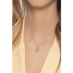 Weißgold 750 Aquamarin Kette  2