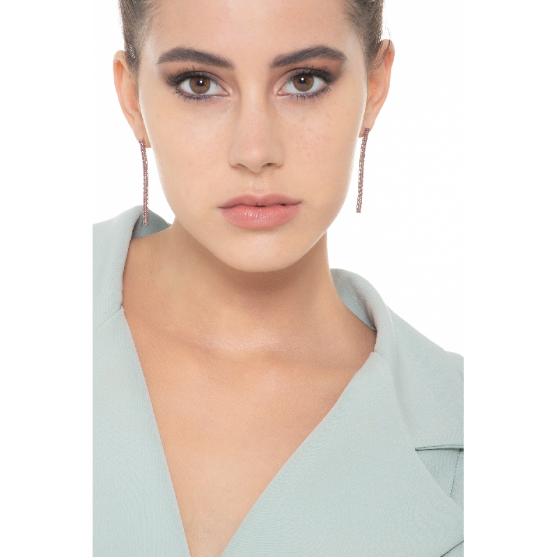 Rubin Ohrringe Tennis aus 750er Weißgold