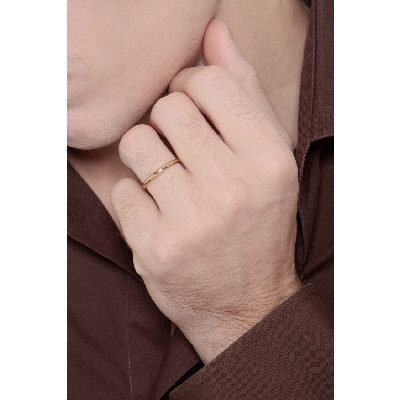 Schmaler Vorsteckring Gelbgold