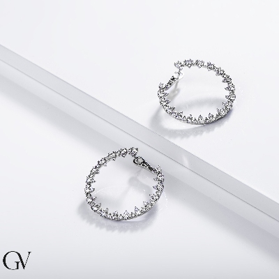 Diamant Creolen Weißgold 18k