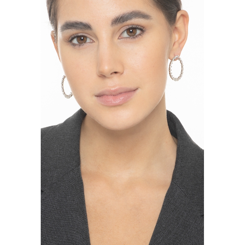 Diamant Creolen Weißgold 18k