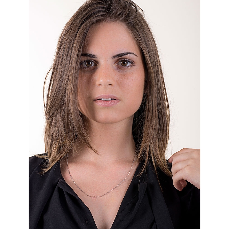 Weißgold Kette Herren 50 cm