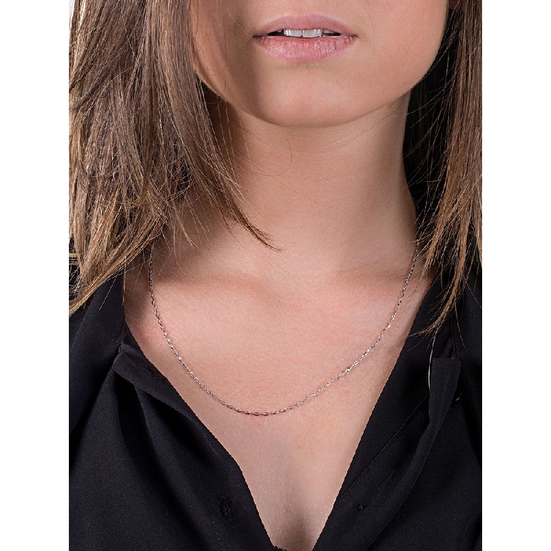 Weißgold Kette Herren 50 cm