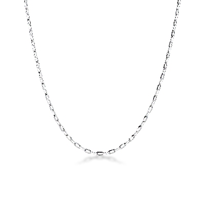 Weißgold Kette Herren 50 cm