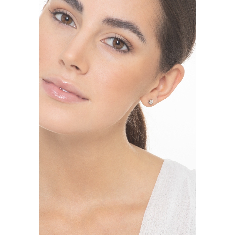 Brillant-Ohrstecker Stern Damen Weißgold 750