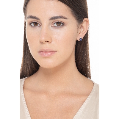 Saphir Ohrstecker 18k Weißgold 