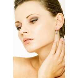 Weißgold Ohrhänger mit Diamanten und Aquamarin 2