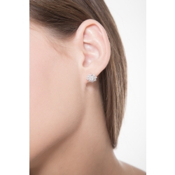 Ohrstecker Weißgold mit Diamant-Blume 2