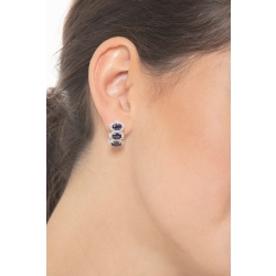 Blauer Saphir Ohrringe Weißgold 750  2