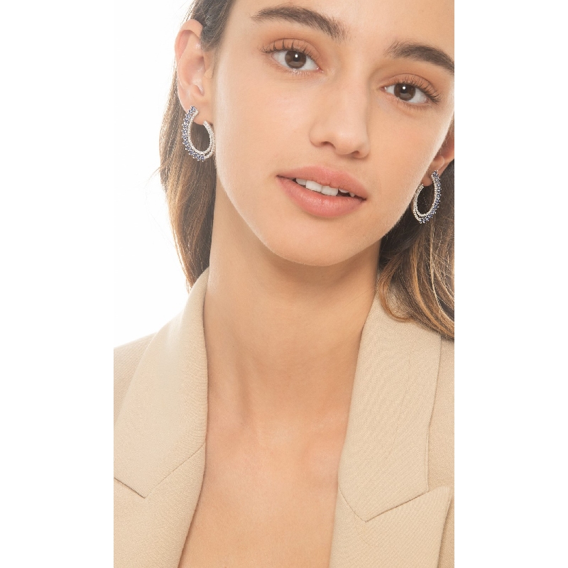 Ohrhänger Weißgold aus blauen Saphiren und Diamanten