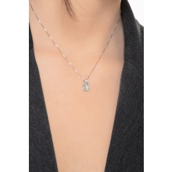 Halskette mit Aquamarin-Anhänger und Diamanten 2