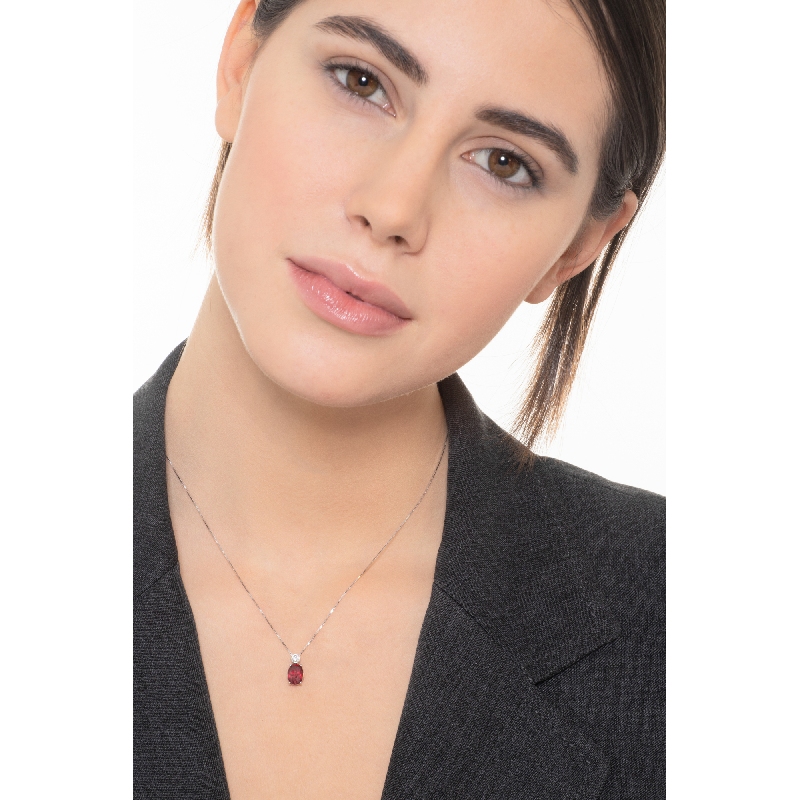 Rubin Damenkette mit Diamanten